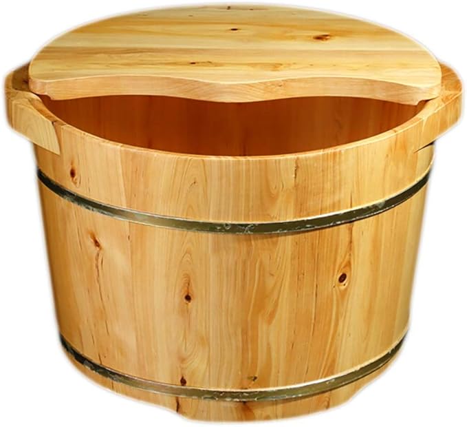 Katzowen Foot Massager Spa Foot Tub Household Foot Bath Wooden Foot Basin Foot Tub Household Pedicure Basin Foot Massage Basin41 * 25 * 31cm