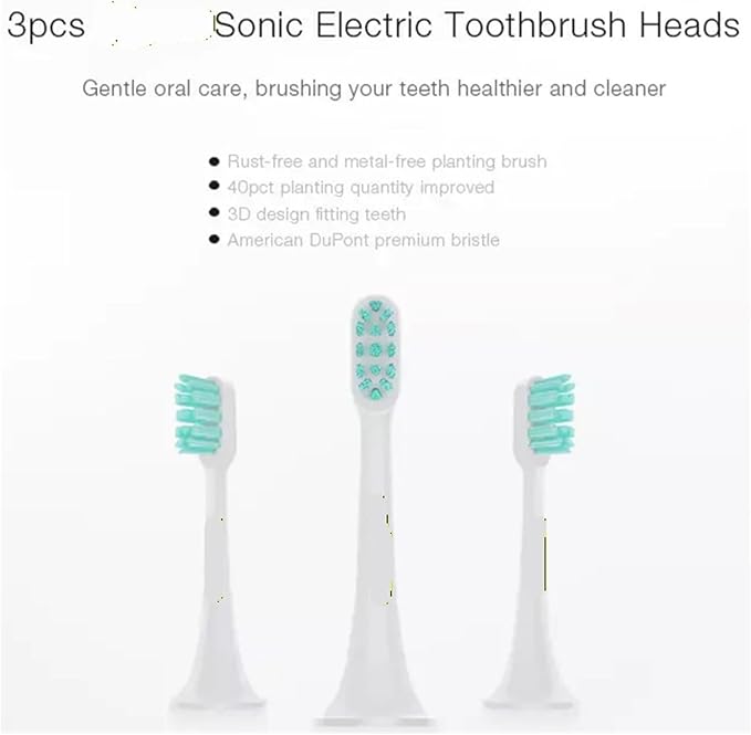 3/6PCS Compatible for Mijia T300 T500 Sonic Electric Toothbrush Head Teethbrush Replacement Heads Acoustic Oral Hygiene Clean(3PCS Universal Heads)