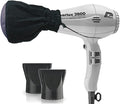 Parlux 3800 Eco Friendly Ionic &amp Ceramic Silver Hair Dryer + M Hair Designs Metal Mesh Diffuser (Bundle) – Lightweight Fast-Drying Frizz-Control Blow Dryer for Salon-Quality Styling