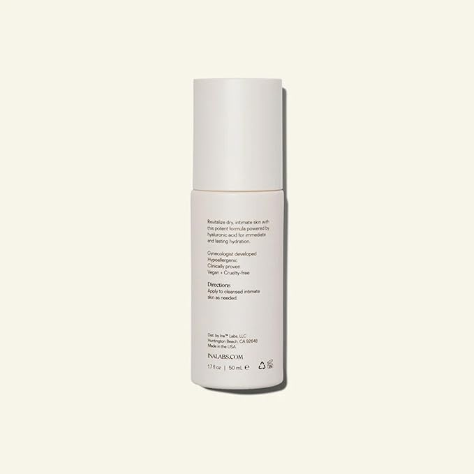 Ina Hydrating Intimate Serum - Hyaluronic Acid Intimate Moisturizer for Feminine Dryness &amp Vulvar Hydration - Fragrance-Free Gel Serum for Sensitive Skin - Gynecologist Developed - 1.7 fl oz