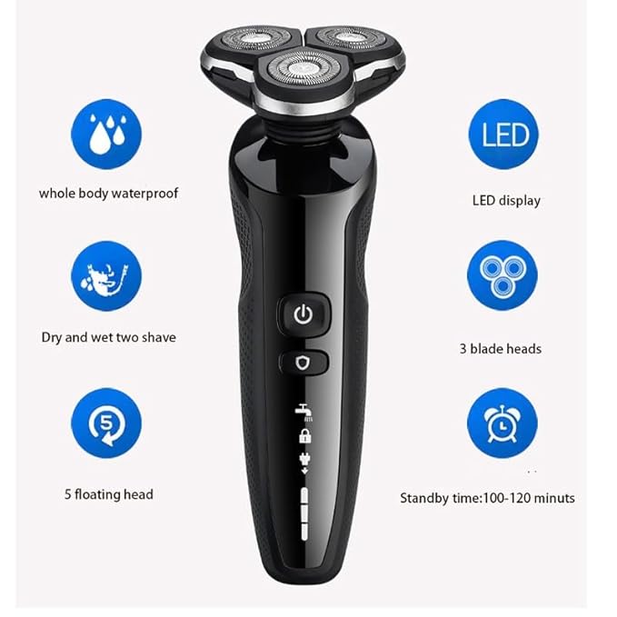 Head Shavers for Bald Men Electric Razor Electric Shaver Rechargeable Shaving Machine for Men Beard Razor Wet-Dry Dual Use Water Proof Fast Charging