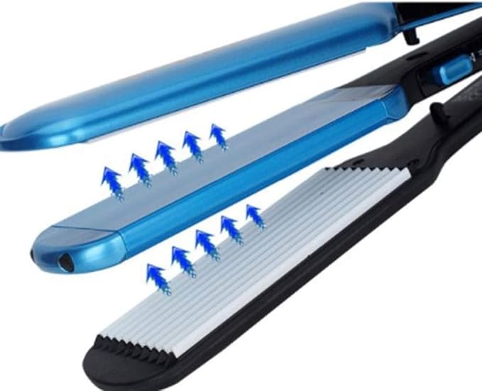 Hair Curler- Hair Straightener Plated Curler Hair Flat Iron Salon Steam Styler Straightening Flat Iron Hair Styling Tool