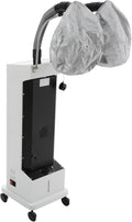 Hair Steamer Professional Micro Mist Hair Color Processor with 2 Caps 650W Vertical Hair Care Machine with Rolling Wheels 5 in 1 Salon Spa Equipment for Deep Hair Care Repair (White)