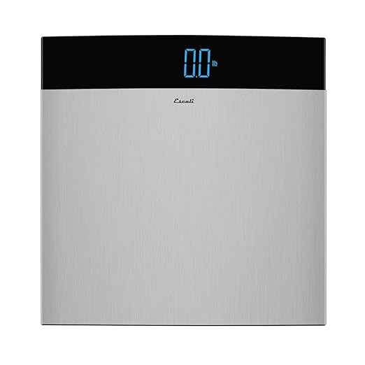 Escali Extra Large Stainless Steel Digital Electronic Bathroom Scale for Body Weight with Extra-High Capacity of 440 lb Batteries Included