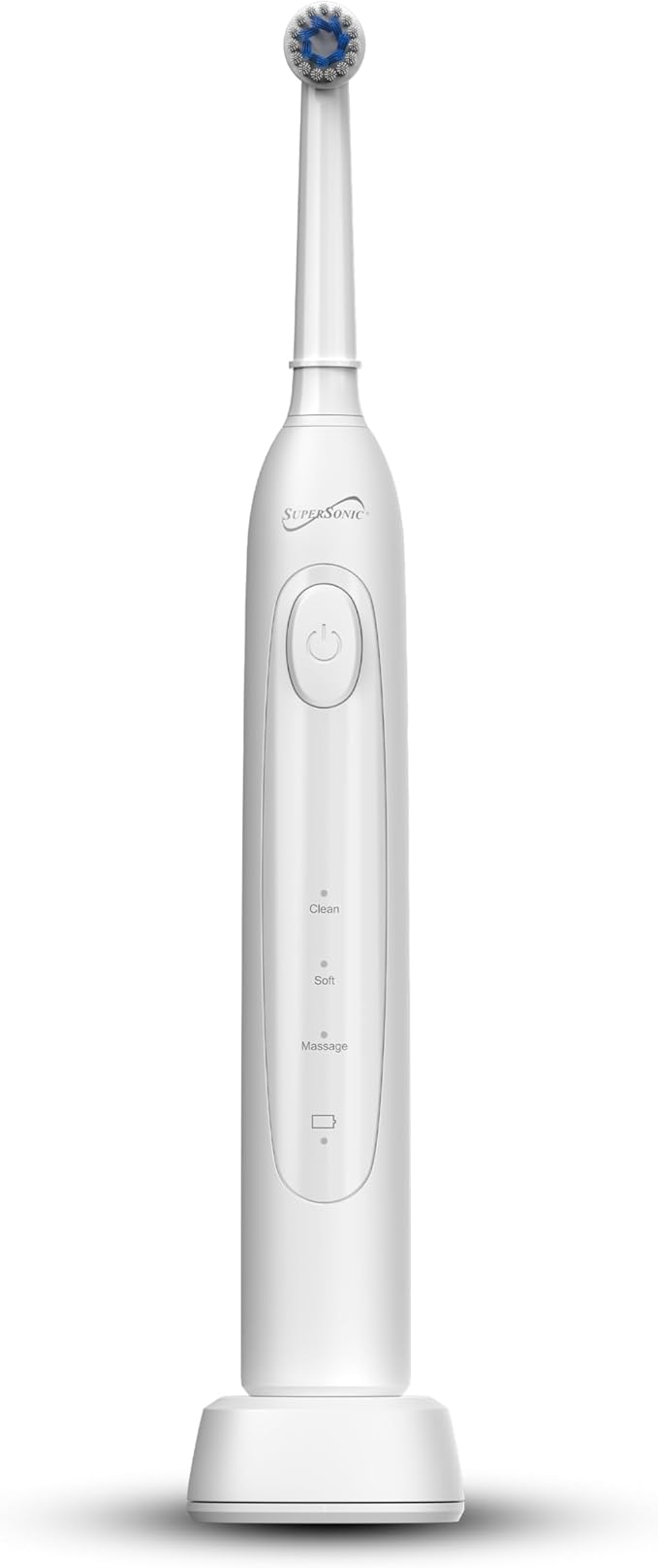 Supersonic TB-1000 Sonic Zoom+ Advanced Rotating Electric Toothbrush | 8800 OPM | Wireless Charging | 3 Cleaning Modes | 6 Brush Heads | Auto Timer | Travel Case | Black (White)
