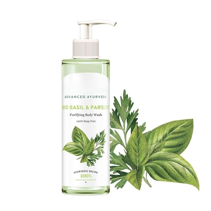 AM Basil &amp Parsley Revitalizing Body Wash | Soften Skin | Provides Natural Beauty | Deeply Cleanses | 100% Botanical Extracts | Suitable for All Skin Types | 200ml | 6.76 Fl Oz