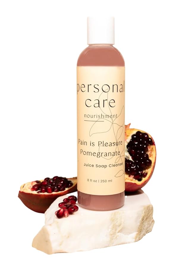 Pomegranate Juice Body Wash – Organic Fruit-Infused Liquid Soap with Olive Oil Coconut Oil &amp Decyl Glucoside – Hydrating Non-Drying Sulfate-Free – 8oz – Juice Body Soap