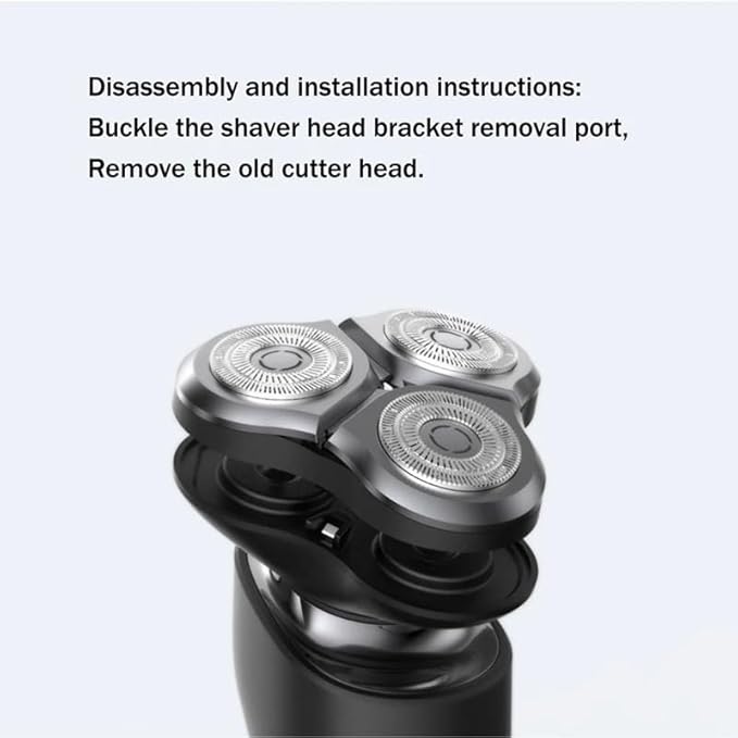 S300 Electric Razor Replacement Cutter Head Parts Fit For Xiaomi Mijia S300 S500 S500C Electric Razor Cutter Head Three Cutter Heads Black