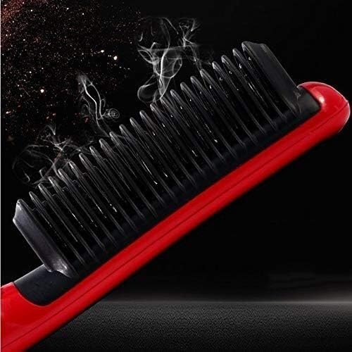 Ceramic Hair Straightener Brush Hair Electric Hot Comb Flat Iron Digital Heating Anti-Static Hair Hot Brush Styling Tool