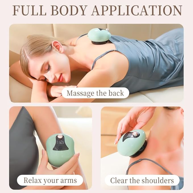 Electric Cupping Massager12th Gear Cupping Set Magnetic Bead Negative Pressure gua sha HeatingRechargeable Compact and Portable