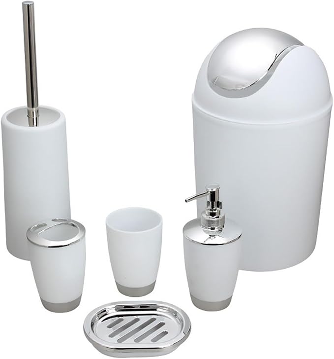 Bathroom Kit Mouthwash Cup Six-Piece Toiletries Toothbrush KitArgento-7.5x7.5x17(cm)