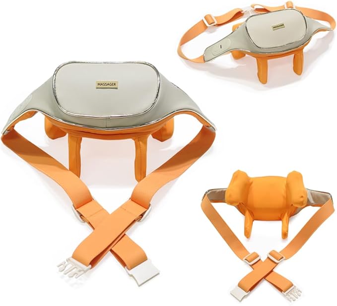 Neck Massager Cordless 5D Shiatsu Back Shoulder and Trapezius MassagerTissue Kneading Massage with Heating Functionto Muscle Pain Relief Gifts for Mom Dad Women Men (Orange)