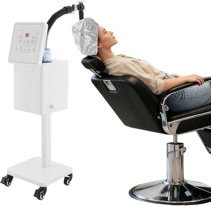 110V 1600W Nano Hair Steamer Machine Professional Micro Mist Salon Hair Processor Salon Spa Equipment Vertical Nano Hair Steamer for Deep Hair Care Repair Hair Styling