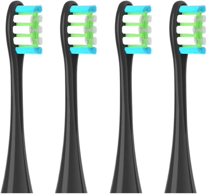 4pcs/6pcs Brush Heads Compatible for Toothbrushes Universal Vacuum Sealed Packaged(4pcs Black)