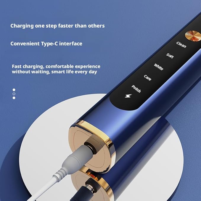 Magnetic Levitation Sonic Adult Electric Toothbrush USB Charging Fully Automatic Vibrating Soft Bristled Toothbrush Provide 5 Cleaning Modes 3 Intensities 4 Soft Brush Heads. (Dark Green)
