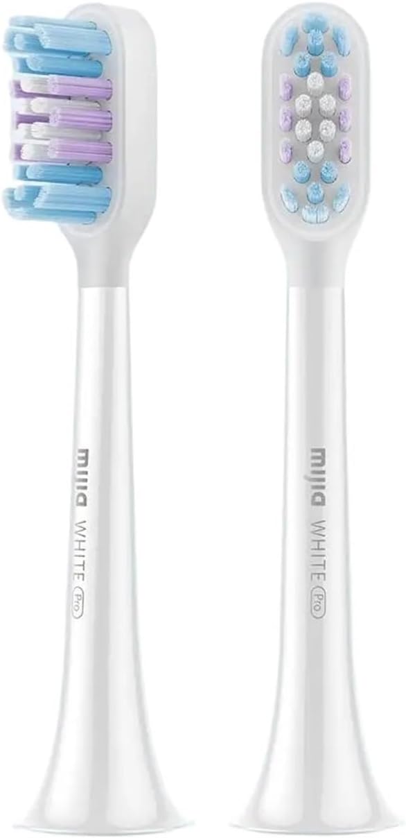 Compatible for Xiaomi Mijia Sonic Electric Toothbrush T501/T501C Head 2pcs Full Effect Brightening Type Brush Replacement Heads(Gray)