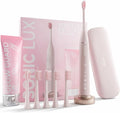 Sonic Lux™ Pink Electric Toothbrush for Adults – Luxury Rechargeable Sonic Electric Toothbrush with GlowGuard Nano-Hydroxyapatite Whitening Toothpaste &amp 6 Brush Heads