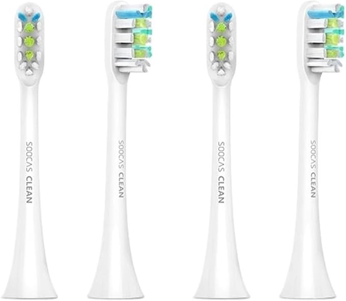 Compatible for SOOCAS Electric Toothbrush Compatible for X1 X3 X3U X5 Teeth Brush Replacement Heads(White 4 pcs)