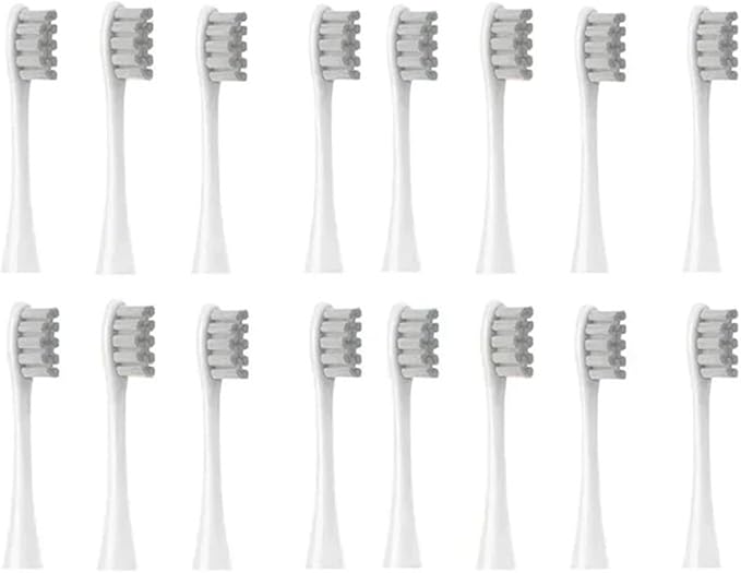 Replacement Brush HeadsCompatible for Oclean X/X PRO/Air 2 /SE / Z1/ F1/ OneDuPont Deep Cleaning Nozzles Sonic Soft Vacuum Bristle Heads(16pcs Grey)