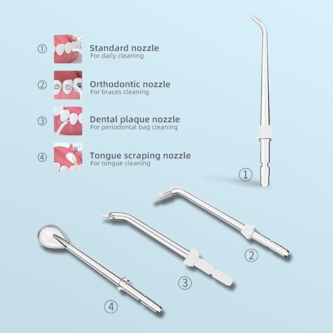Water Dental Flosser for Teeth - Portable and Rechargeable Oral Irrigator with 200ML Tank 3 Modes - IPX7 Waterproof Water Dental Picks for Travel Home Use
