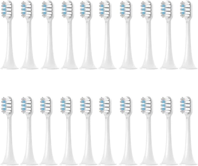 8/12/16PCS Compatible for XIAOMI MIJIA T302 Replacement Toothbrush Heads(T302White Blue-20pcs)