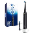 Oral-B Rechargeable Electric Toothbrush iO2 Starter Kit 3 Cleaning Modes Automatic Pressure Sensor to Protect Gums 2 Brush Heads Night Black