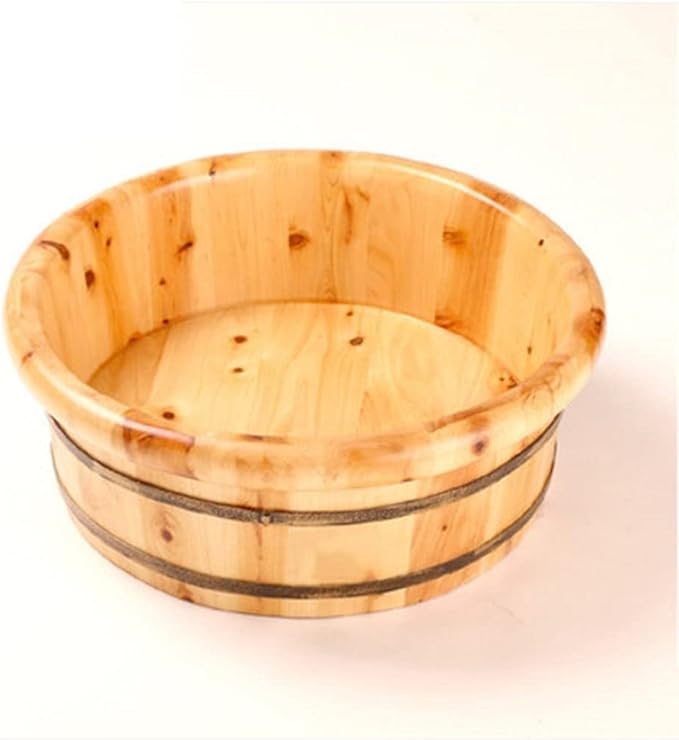 Foot Tub Wooden Foot Basin Reducing stress Cedar Footbath Solid Wood Foot Bath Barrel Foot Tub Wooden Basin Saving Money Wash Basin Foot massage foot Bath Wooden Bucket Foot Spa Household Wash Ba