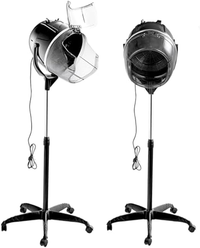 Professional Hooded Hair DryerPortable Floor Stand Hairdryer with Timer &amp Temperature ControlAdjustable Bonnet Dryer with Mobile Standfor Salon and Home Spa