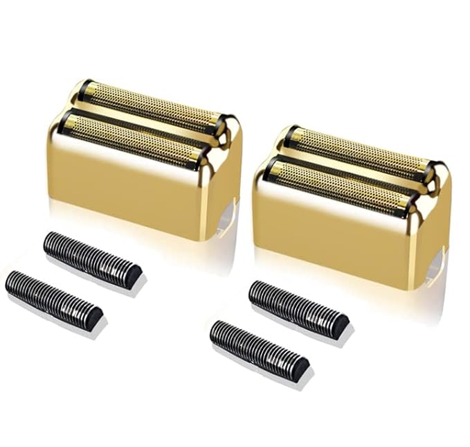 Replacment Foil and Cutter for Babyliss Pro MetalFX Double Foil Shavers Head2 CountGold