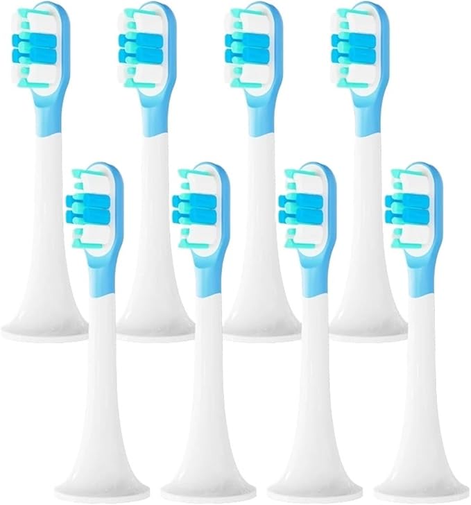 8/10 PCS Replacement Toothbrush HeadsCompatible for Xiaomi T300 T500 Sonic Electric Teeth Brush Soft Teethbrush Nozzles(8 BJ Green)