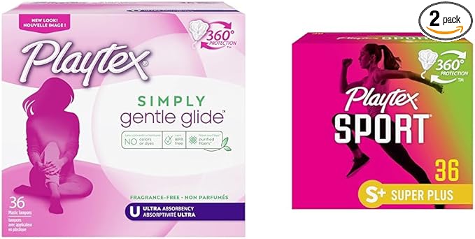 Playtex Simply Gentle Glide Tampons 36ct &amp Playtex Sport Tampons 36ct Bundle