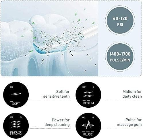 Water Flosser Portable Dental Oral Irrigator with 4 Modes USB Rechargeable Waterproof Teeth Cleaner for Home and Travel - IPX 7 Waterproof