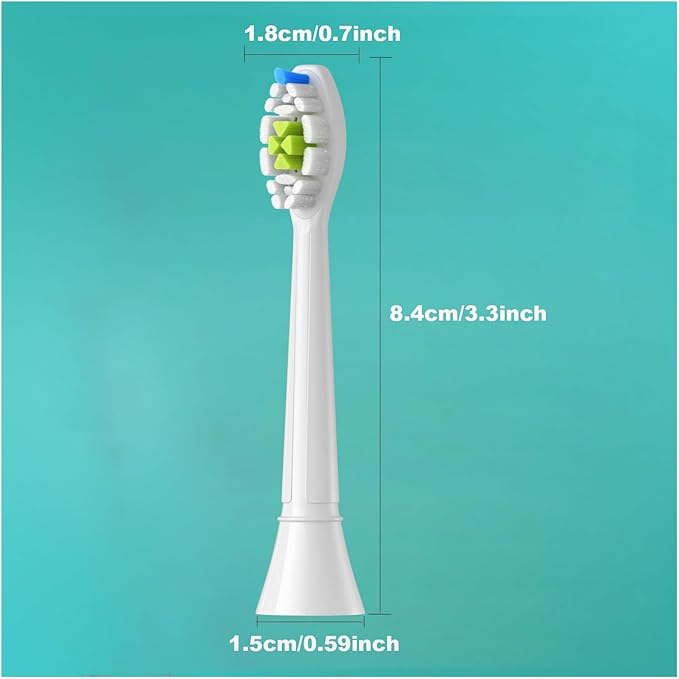 Compatible for 4/8pcs Replacement Toothbrush Heads Compatible with Philips Sonicare Soft Electric Brush Head 4100 6500 6100 7500 5(8White 8Black)