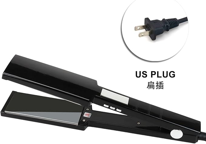Ultra Wide Professional Hair Straightener Titanium Flat Iron with LCD Display 50-230°C Temperature Control 50x110mm Plates 360° Swivel Cord
