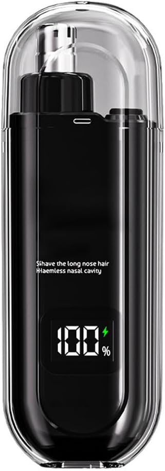 3-in-1 Nose Hair Trimmer for Men &amp Women Type-C Rechargeable Nose and Ear Hair Trimmer with Eyebrow Head IPX7 Waterproof Electric Nose Trimmer (Black)