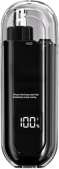 3-in-1 Nose Hair Trimmer for Men &amp Women Type-C Rechargeable Nose and Ear Hair Trimmer with Eyebrow Head IPX7 Waterproof Electric Nose Trimmer (Black)