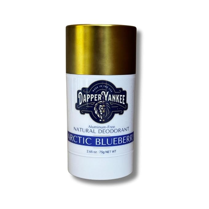 Dapper Yankee Arctic Blueberry Men's Deodorant - Long-Lasting Aluminum-Free Natural Deodorant for Men - Paraben-Free Baking Soda Free - Will Not Stain Clothes - Blueberry Scent