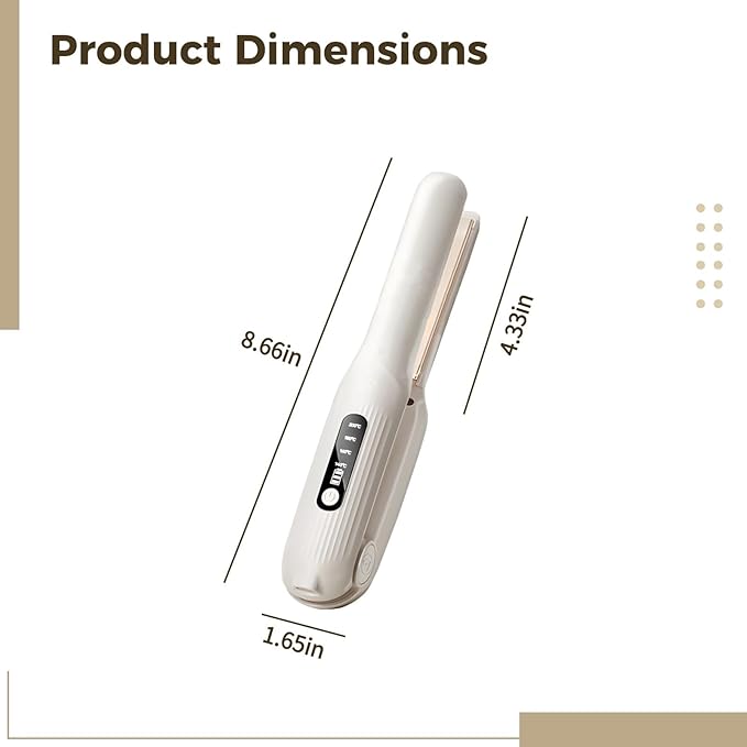 Ceramic Coating Ionic White Mini Flat Iron Travel Tool Cordless 2 In 1 Hair Styling Straightener