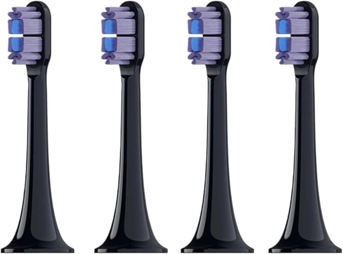 Replacement Toothbrush Heads Compatible for T300/T500/T500C/T700(Black-4pcs)