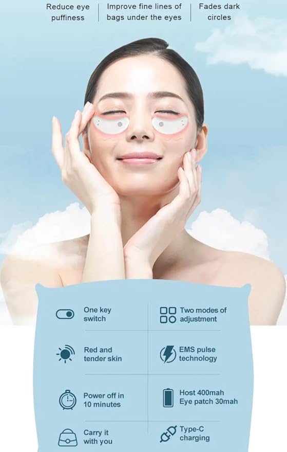 Red Light Therapy Eye Patches for Dark CirclesTired EyesPuffinessWrinkles &amp BagsAnti-Aging Pods Inflammation Gadget for Red Light Therapy