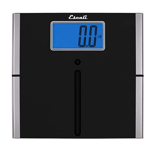 Escali Ultra Slim Easy Read Digital Bathroom Scale for Body Weight with Extra Large Display and High Capacity of 440 lb Batteries Included