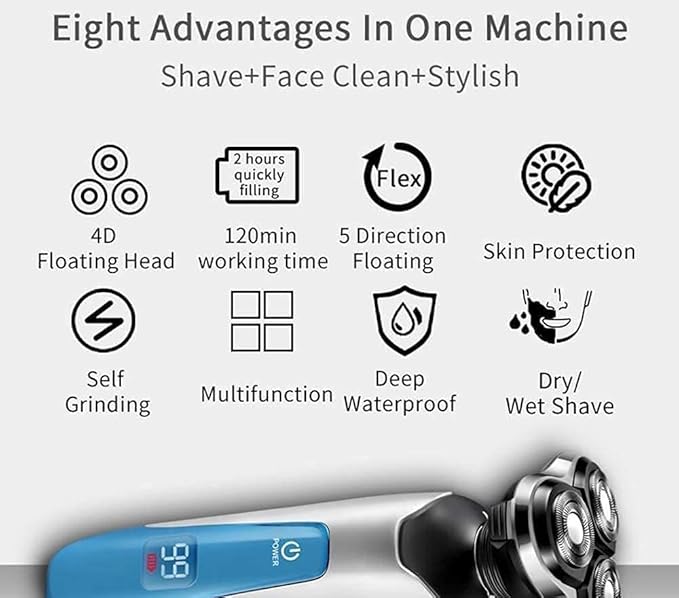 Electric Razor for Men - 4 in 1 Shavers for Men - USB Rechargeable Electric Shavers for Men - Cordless Waterproof Hair Trimmer for Men (110V-240V)
