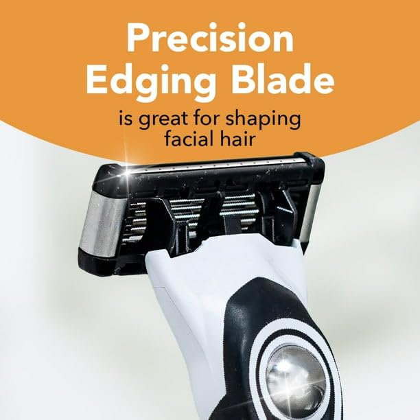 Flex 5 Refillable Razors For Men Long-Lasting 5-Blades 1 Handle And 12 Refills Pivoting Head And Ergonomic Handle With Aloe And Vitamin E