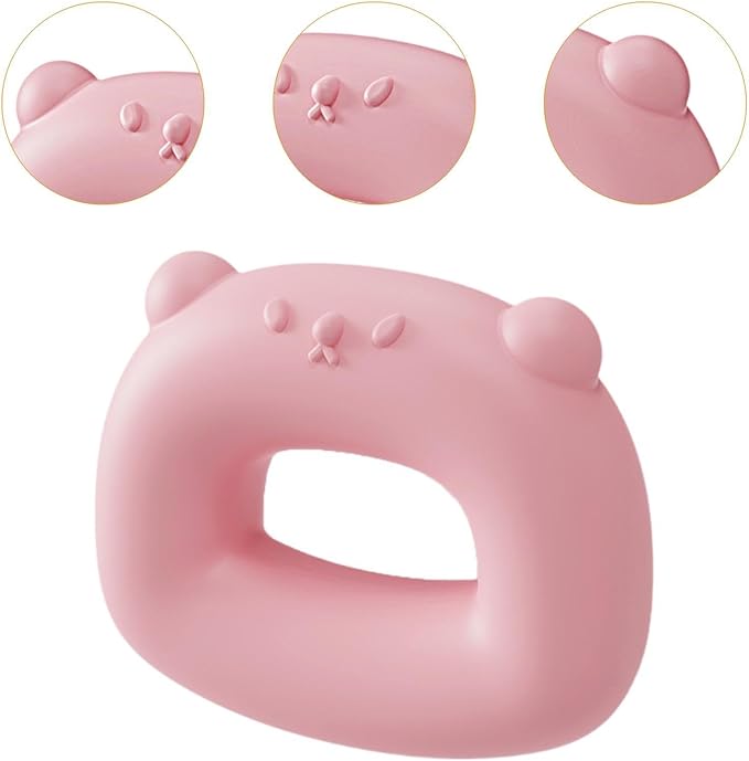 Handheld Massager Yoga Ring Multipurpose with Strap Cartoon Hoop Vibration Exercise Belt for Back Travel Workout Neck Pink