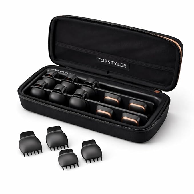 TopStyler Hairsetter Heated Ceramic Styling Shell Clips – Professional Hair Curler &amp Wave Styler with 10 Ceramic Shells Heat-Resistant Case &amp Clips for Long-Lasting Curls Waves &amp Volume