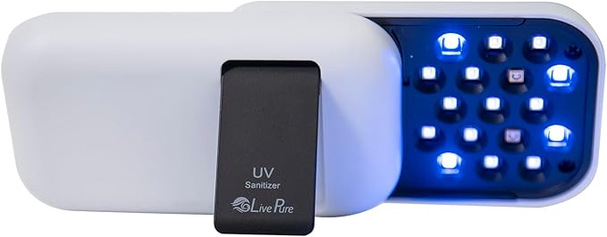 LivePure Handheld UV Light Sanitizer. Portable UV Light for Disinfecting Room Kitchen Car Bathroom Household Surfaces. White