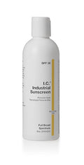 I.C. Industrial Sunscreen Mineral Based SPF 36 Physical Zinc Protection Full Broad Spectrum 80 Minute Sweat &amp Water Resistant Heat Stress Anti-Inflammatory Properties. USA 8oz Bottle (ISSC-8)