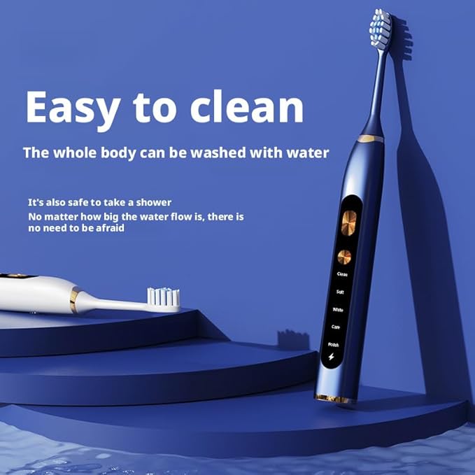 Magnetic Levitation Sonic Adult Electric Toothbrush USB Charging Fully Automatic Vibrating Soft Bristled Toothbrush Provide 5 Cleaning Modes 3 Intensities 4 Soft Brush Heads. (Midnight Darkness)