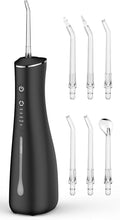 Water Flosser for Teeth Cordless Rechargeable Electric Tooth Flosser 4 Modes 300ML Water Tank IPX7 Waterproof for Travel Home (Black)