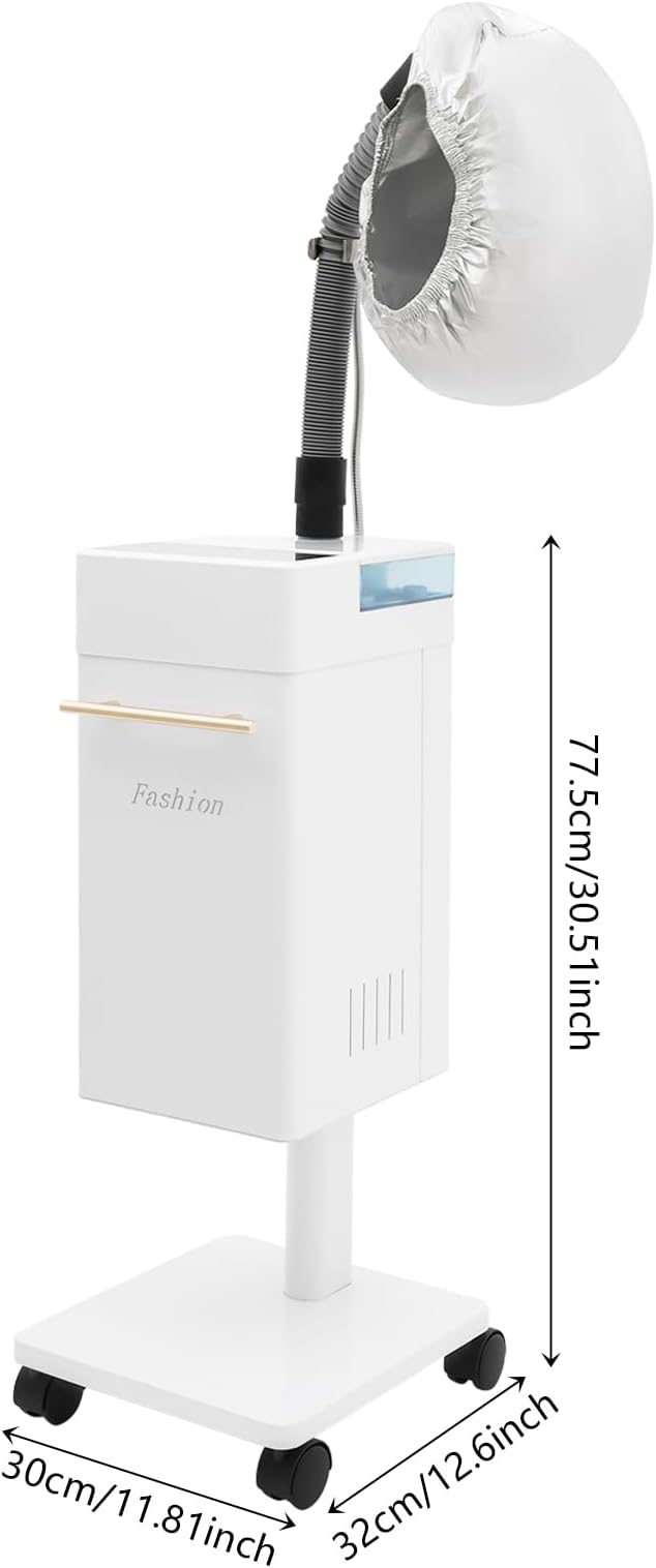 110V 600W Nano Hair Steamer Machine Professional Micro Mist Salon Hair Processor Salon Spa Equipment Vertical Nano Hair Steamer for Deep Hair Care Repair Hair Styling